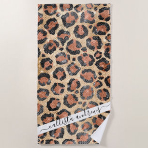 Serviette De Plage Prince d'Or noir Brown Leopard