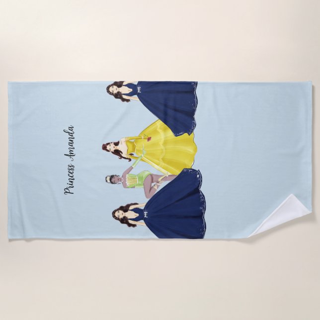 Serviette De Plage princesse personnalisée (Devant)