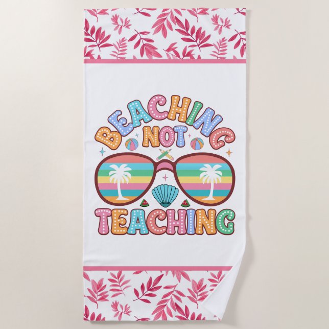 Serviette De Plage Prof art de mot de plage amusant  (Devant)