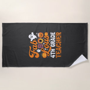 Serviette De Plage Prof enseignant de 4e année Halloween Fab-BOO-Lous
