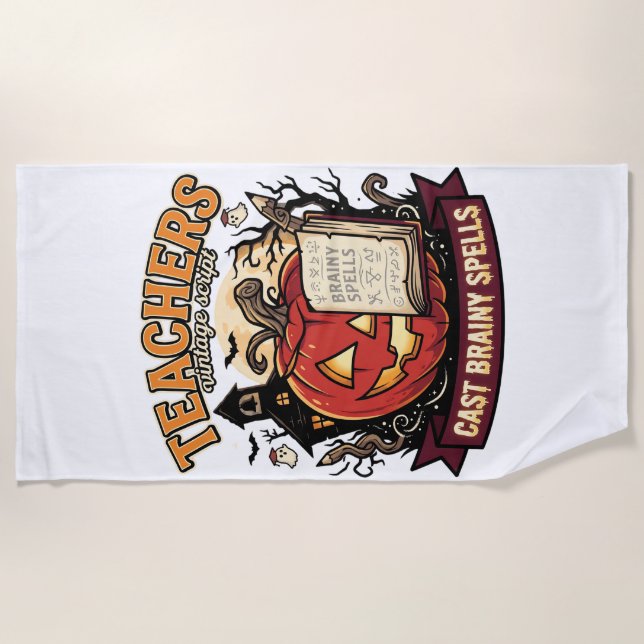 Serviette De Plage Prof Magic Cerveau Halloween (Devant)