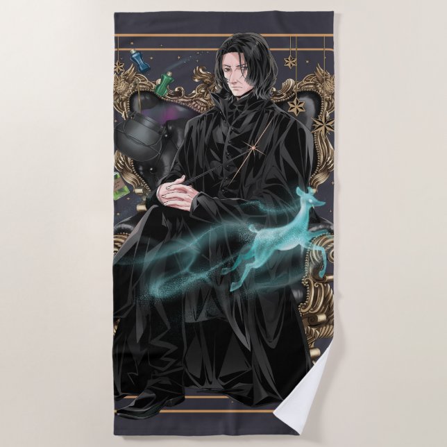 Serviette De Plage Professeur Anime Severus Snape assis (Devant)