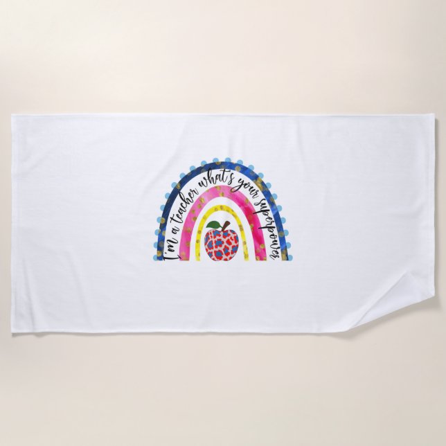 Serviette De Plage Professeur Art Fier Je Suis Enseignant (Devant)
