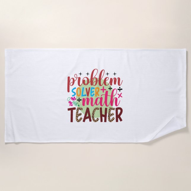 Serviette De Plage Professeur Cadeaux | Enseignant en mathématiques d (Devant)