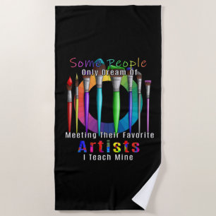 Serviette De Plage Professeur D'Art J'Enseigne Mon Artiste Préféré