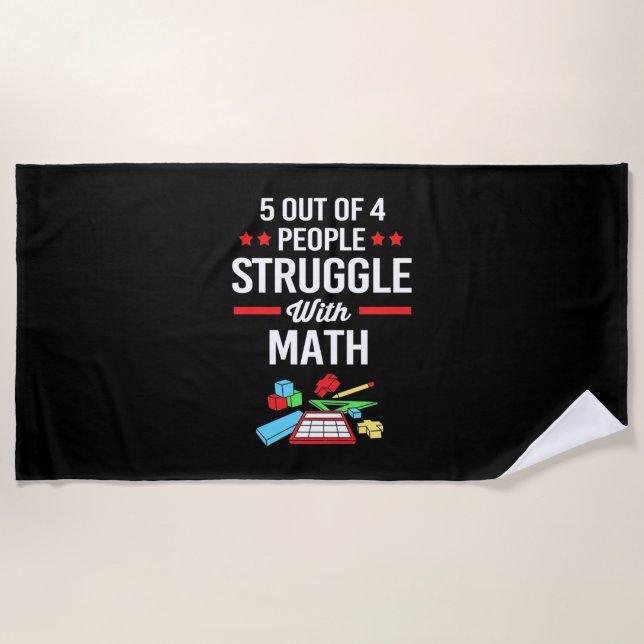 Serviette De Plage Professeur De Mathématiques 5 Sur 4 Personnes (Devant)