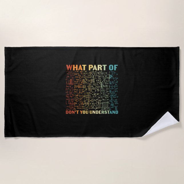 Serviette De Plage Professeur De Mathématiques Quelle Partie Des Math (Devant)