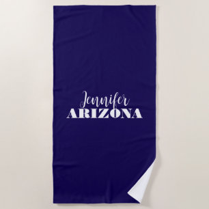 Serviette De Plage Professionnel élégant moderne minimaliste bleu fon