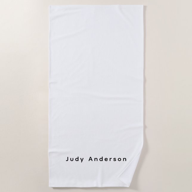 Serviette De Plage Professionnel Simple Moderne Élégant Votre Nom (Devant)