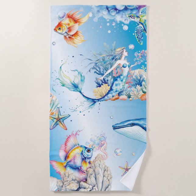 Serviette De Plage Profondeurs Tranquilles (Devant)