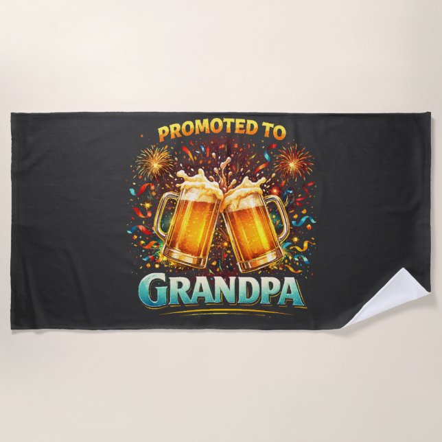 Serviette De Plage Promu Grand-Père Futur (Devant)