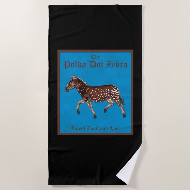 Serviette De Plage Pub anglais Polka Dot Zebra (Devant)