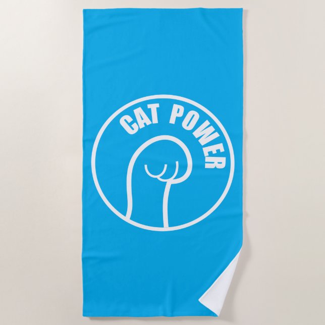 Serviette De Plage Puissance du chat (Devant)