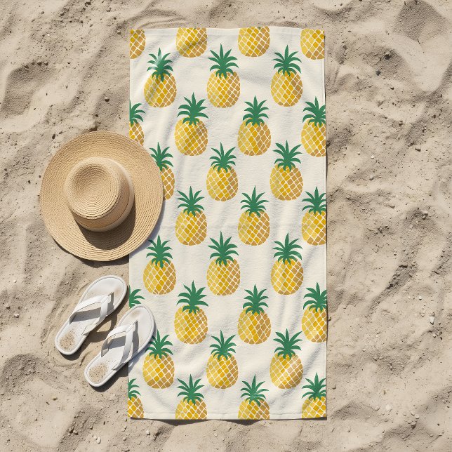 Serviette De Plage Punch d'ananas Héros Classique Tropical (Créateur téléchargé)