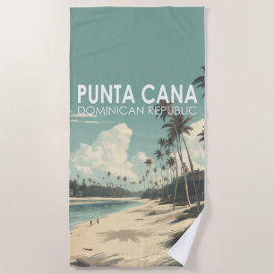 Serviette De Plage Punta Cana République Dominicaine Travel Art Vinta