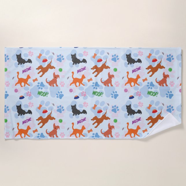 Serviette De Plage Puppies et Kittens (Devant)