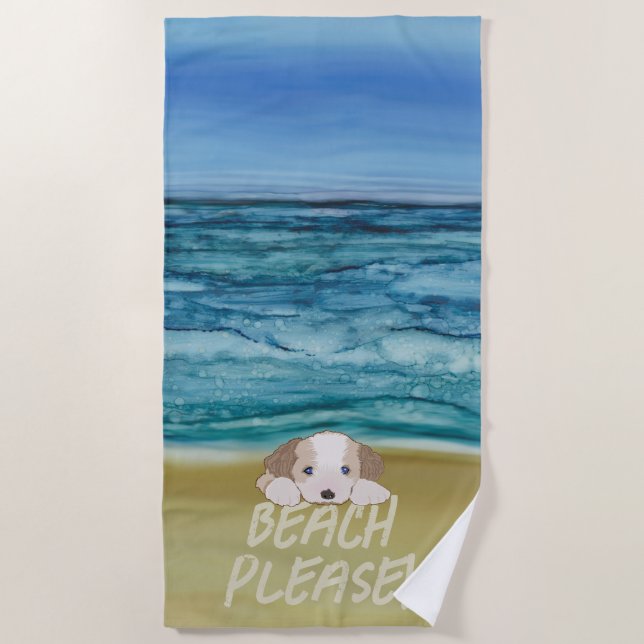 Serviette de plage Puppy Love (Devant)