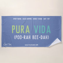 Serviette de plage pure de la vie de Pura Vida