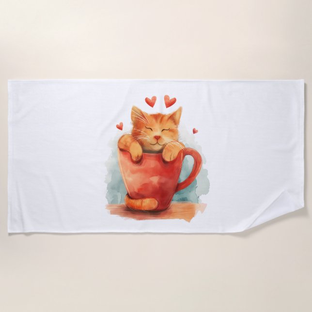 Serviette De Plage Purfection de café (Devant)