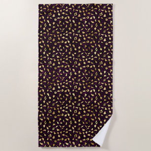 Serviette De Plage Purple and Gold Leopard Series Design 2