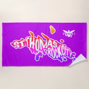 Serviette De Plage Purple, St. Thomas "Rock City" Îles Vierges améric