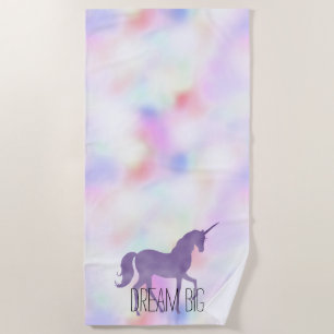 Serviette De Plage Purple Unicorne rose Peach