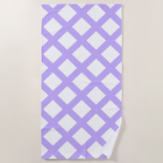 Serviette De Plage Purple White Checker Diamond Pattern