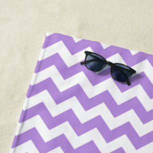 Serviette De Plage Purple Zigzag, Purple Chevron, Motif géométrique