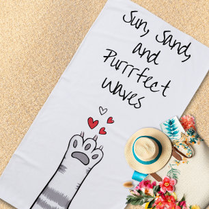 Serviette De Plage Purrfect Waves Pawesome