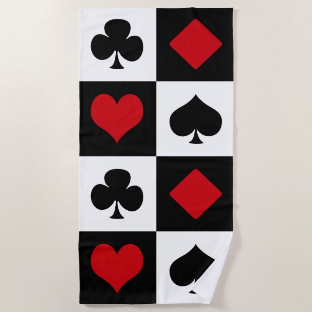Serviette De Plage Quatre combinaisons de cartes (Devant)