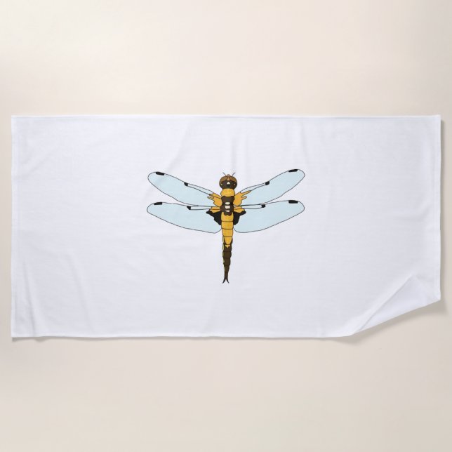 Serviette De Plage quatre libellules tachetées (Devant)