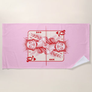 Serviette De Plage Queen of Hearts Preppy Art