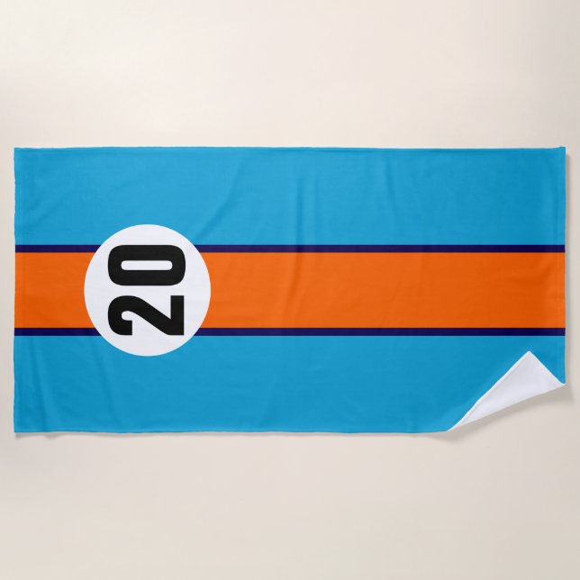 SERVIETTE DE PLAGE RACING 1970 (Devant)