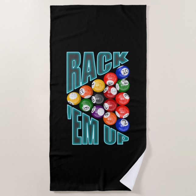 Serviette De Plage Rack'em Up Billiards (Devant)