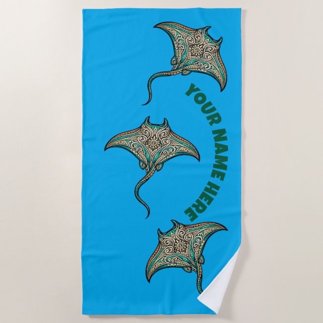 Serviette De Plage Raie Manta  (Devant)