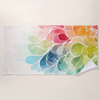 Serviette de plage Rainbow Beach en fleurs botaniq