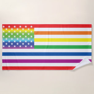 Serviette De Plage Rainbow US Flag LGBT Pride