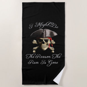 Serviette De Plage Raisonnent le rhum est crâne allé de pirate