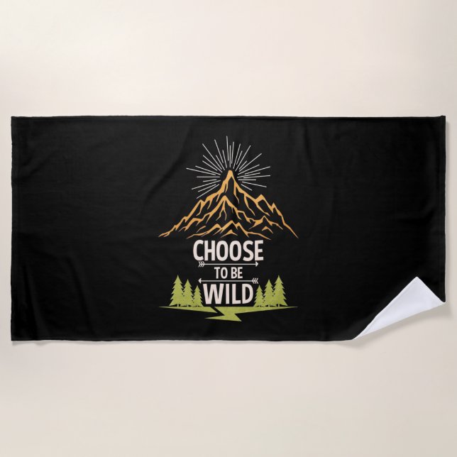 Serviette De Plage Randonnée Choisir D'Être Sauvage (Devant)
