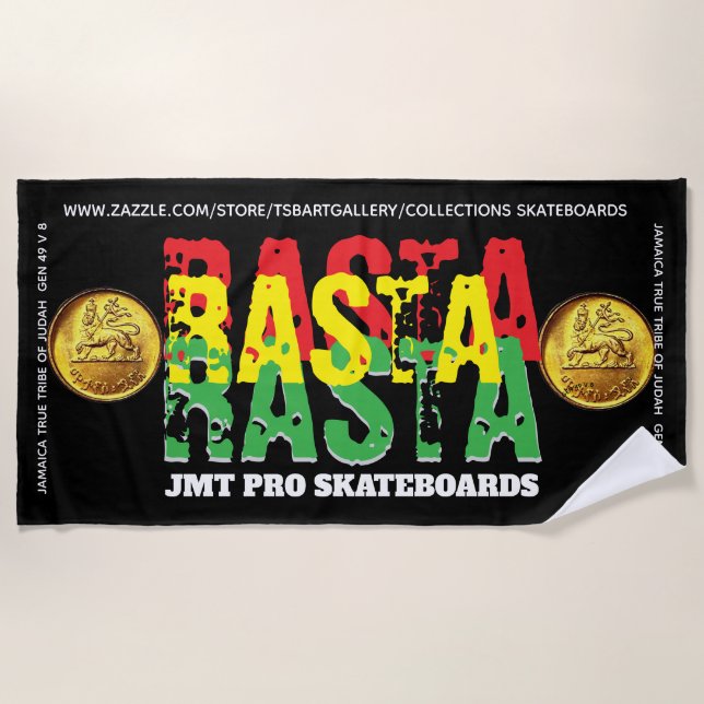 Serviette de plage RASTA. JMT (Devant)