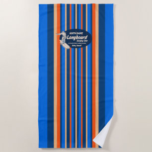 Serviette De Plage Rayé hawaïen de planche de surf de canalisation -
