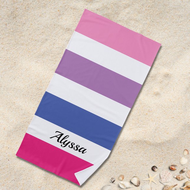 Serviette De Plage Rayé personnalisé  (Créateur téléchargé)