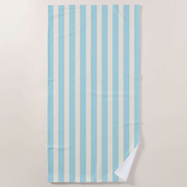 Serviette de plage rayée bleu clair cadeau (Devant)