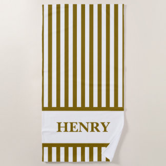 Serviette de plage rayée personnalisée pour mariag