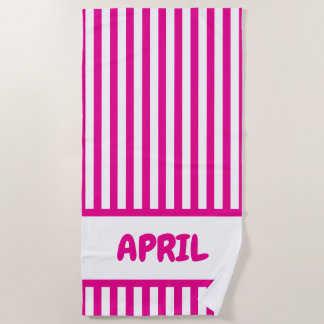 Serviette de plage rayée personnalisée pour mariag