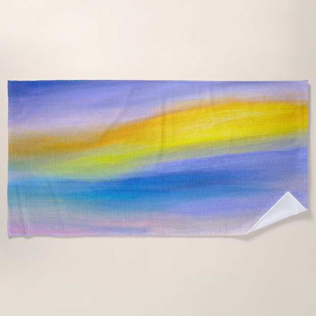 Serviette De Plage Rayon Doré Abstrait (Devant)