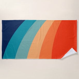 Serviette De Plage Rayons solaires rétro colorés