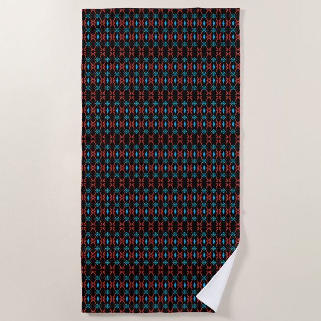 Serviette De Plage Rayure d'Inde Ornementale (Devant)