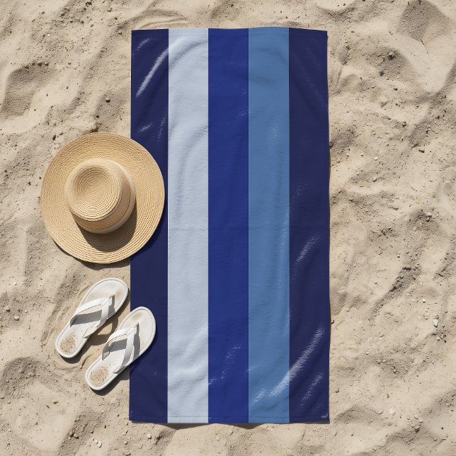 Serviette De Plage Rayures Dans Le Soleil Bleu Marine (Créateur téléchargé)
