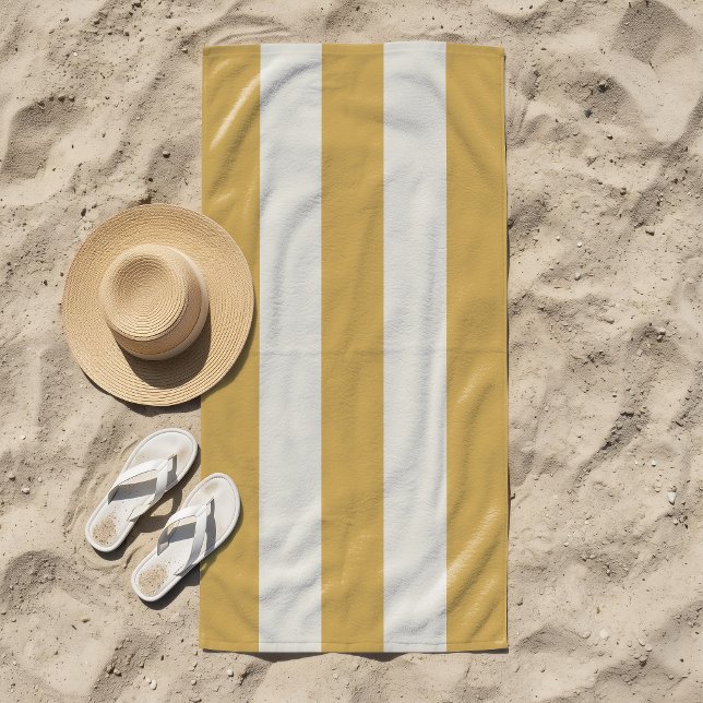 Serviette De Plage Rayures Dans Le Soleil Moutarde Jaune (Créateur téléchargé)